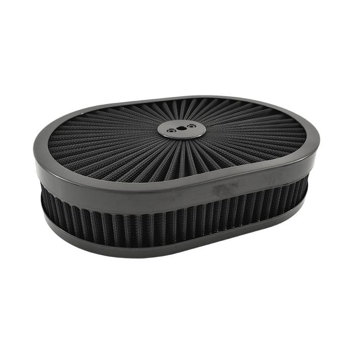 Extreme Air Cleaner Oval Assembly 11-3/8" x 2" Black Filter