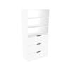 Lugna 1536 x 750 x 380mm White 3 Shelf 3 Drawer Storage Cabinet