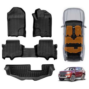 3D Floor Mats Set for Ford Everest 2015-2022  Front Rear Car Mats Carpet Liner
