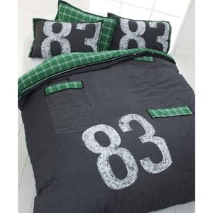 Shuteye Chambray Pocket 83 Charcoal Quilt Cover Set - King