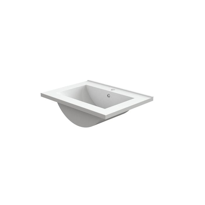 Stein 600mm White Polymarble Top With Single Basin