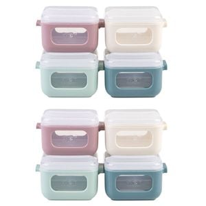 2x 4pc Melii Luxe 120ml Snap & Go Cubes Snack Container Set