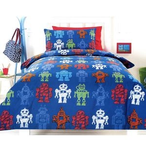 Bloomington Robotic Blue Quilt Cover Set Single 140 x 210 cm