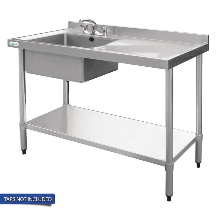 Vogue Single Bowl Sink R/H Drainer - 1200(W) x 960(H) x 700(D)mm