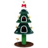 Costway 137.5 cm Christmas Cat Tree Tower w/2 Private Plush Condos Sisal Scratching Post-Green