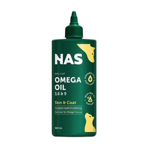 NAS Omega Oil 3 6 & 9 Skin & Coat Supplement for Dogs & Cats 500ml