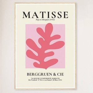 Galrie Henri Matisse Exhibition Print - Captivating Art at Berggruen & Cie (Pink I), Wood Frame, A4 21 x 30cm (8 x 12inch)