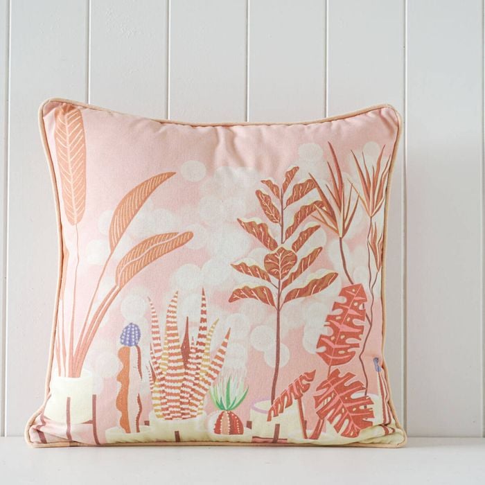 Rayell Indoor Square Cushion Plant Town Brown 45x45cm