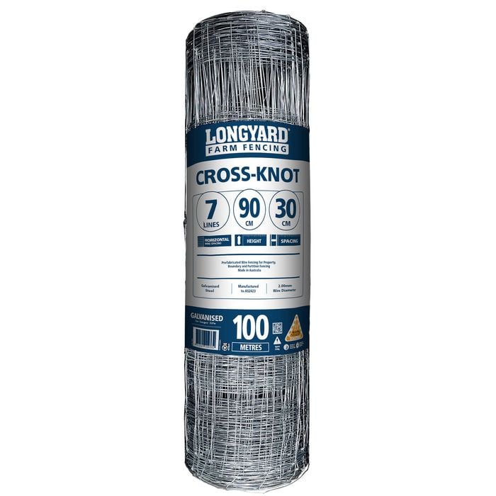 Longyard 0.9 x 100m 7 x 30 x 2mm Cross Knot Wire Mesh