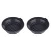 2PK Daily Bake Silicone Round Collapsible Air Fryer Basket 22cm - Charcoal