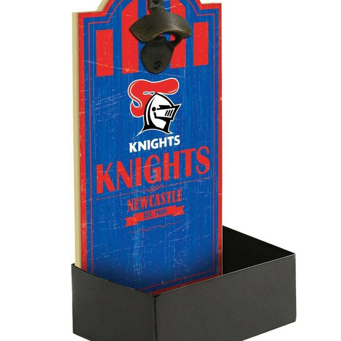 NRL Wall Bottle Opener with Catcher - Newcastle Knights - Gift