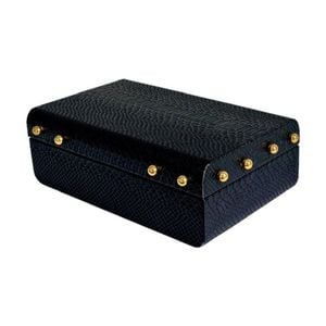 SS Collective Small Black & Gold Studded Decorative Home Decor Box 24x15x8cm