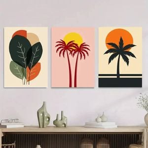 3pcs Modern Minimalist Vibrant Colours Abstract  Print 100% Australian Made 3 x 40x60cm (Metal Print)