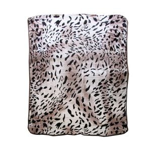 Bloomington 375gsm 1 Ply Animal Print Faux Mink Blanket Queen 200x240 cm Jaguar