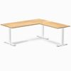 Desky Fixed Height Hardwood L-Shape Office Desk White Frame 180x175cm