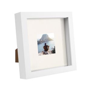Nicola Spring 6" x 6" White 3D Box Photo Frame - 2" x 2" Mount