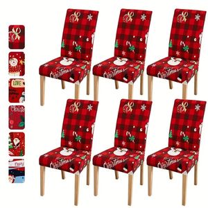 4-6pcs Fabric Christmas Chair Slipcovers