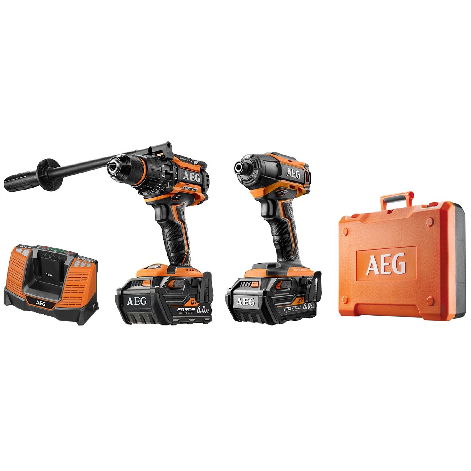 AEG 18V 6.0Ah 2 Piece Fusion Heavy Duty Force Kit