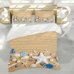 3D Starfish Pearl 286 Bed Pillowcases Quilt Queen Size