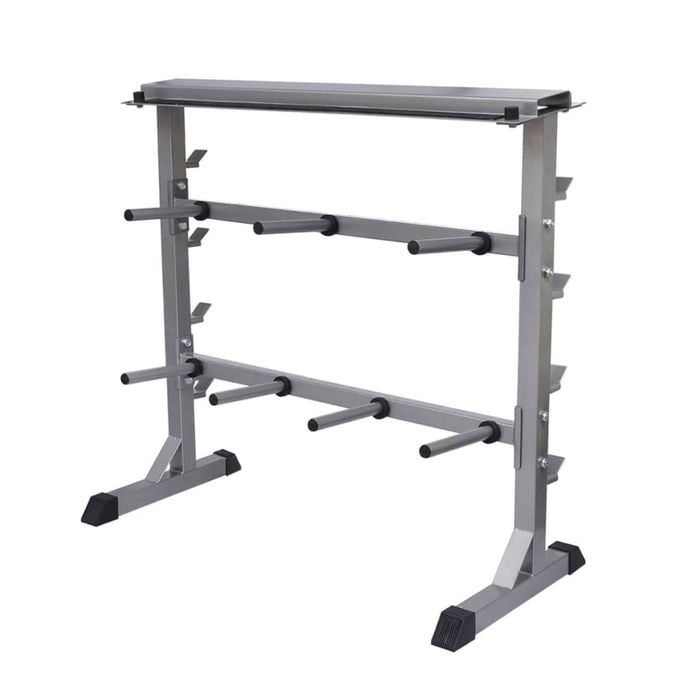 New Barbell Rack Dumbbell Holder Home Gym Fitness Weight Equipment Storage Steel