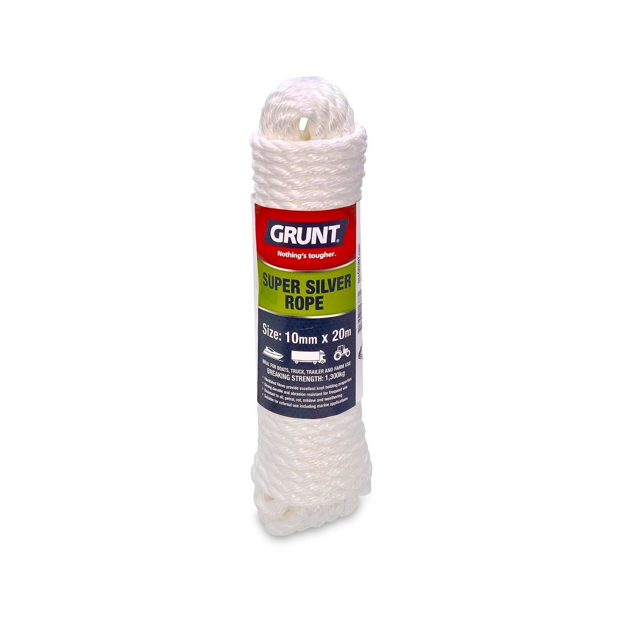 Grunt 10mm x 20m White Super Silver Rope - Bunnings New Zealand