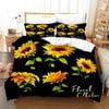 3D Sunflower Black Quilt Cover Set Bedding Set Pillowcases 57