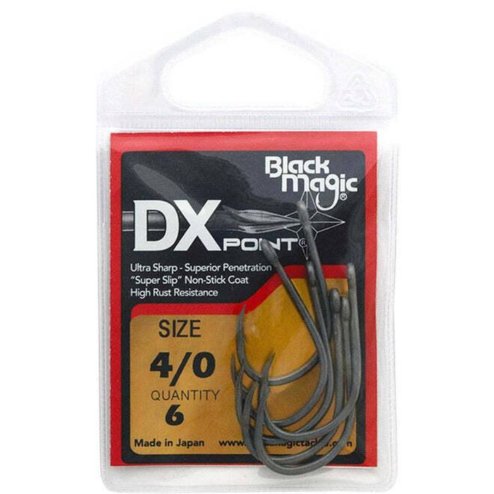 Black Magic DX Point PTFE Coated Fishing Hook Small Pack 4/0