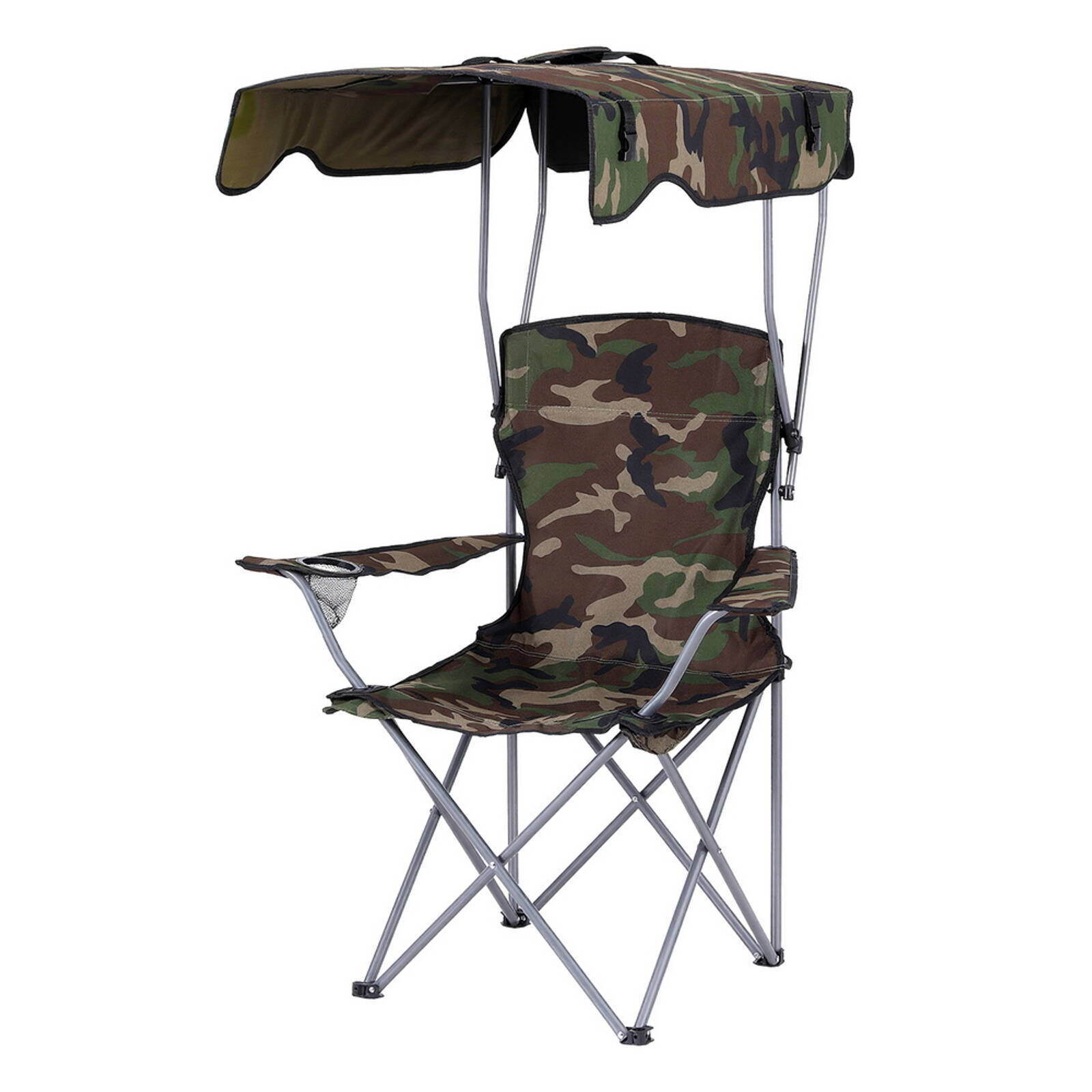 2x Camping Chair Weisshorn Folding Portable Outdoor Chair Grey thumbnail 2