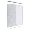 Lugna 2100 x 1201-1800mm Clear Anodised 1 Mirror 1 Melamine Wardrobe Double Sliding Doors