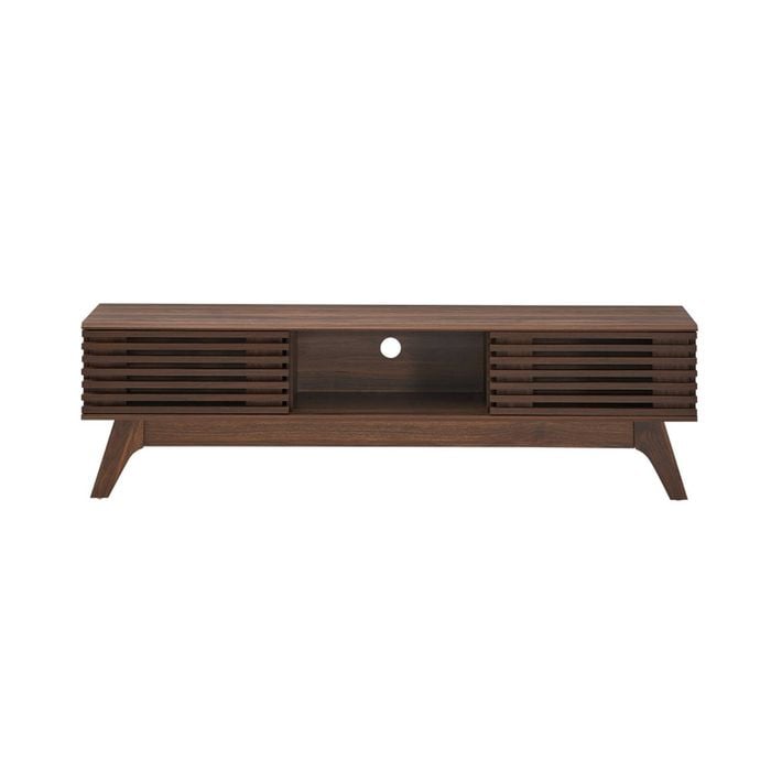 Design Square Camille Wooden Lowline Entertainment Unit TV Stand 150cm - Walnut