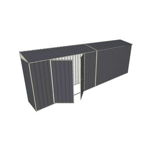 Build-a-Shed 0.8 x 6 x 2m Skillion Shed with Double Hinged Side Doors - Grey