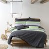 100% Cotton Queen Quilt Cover Set With Extra Standard Pillowcases - Topaz - Grey/Green
