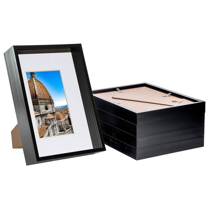 Nicola Spring 3d Deep Box Frames With A5 Mount - A4 (8" X 12") - Black - Pack Of 5