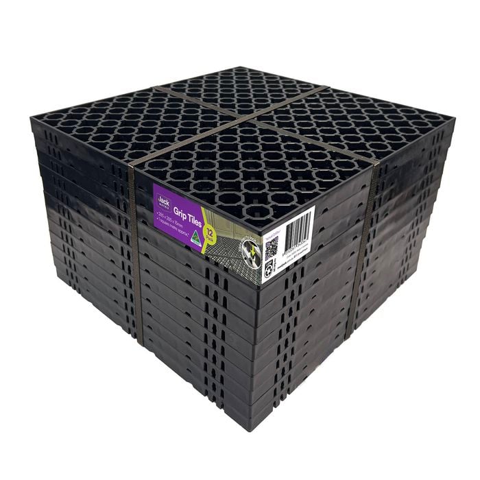 Jack Matrix 290mm Charcoal Grip Tile 12 Pack
