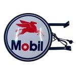 A Man & His Cave Mobil Fuel Oil Bar Lighting Wall Sign Light LED 40cm