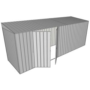 Build-a-Shed 1.5 x 5.2 x 2m Double Hinged Side Door Skillion Shed - Zinc