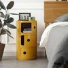 Catzon 3 Tier Round Bedside Table with Storage-Yellow