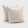 Dreamaker 400TC Premium Cotton Sateen Piped European Pillowcase Oatmeal Twin Pack