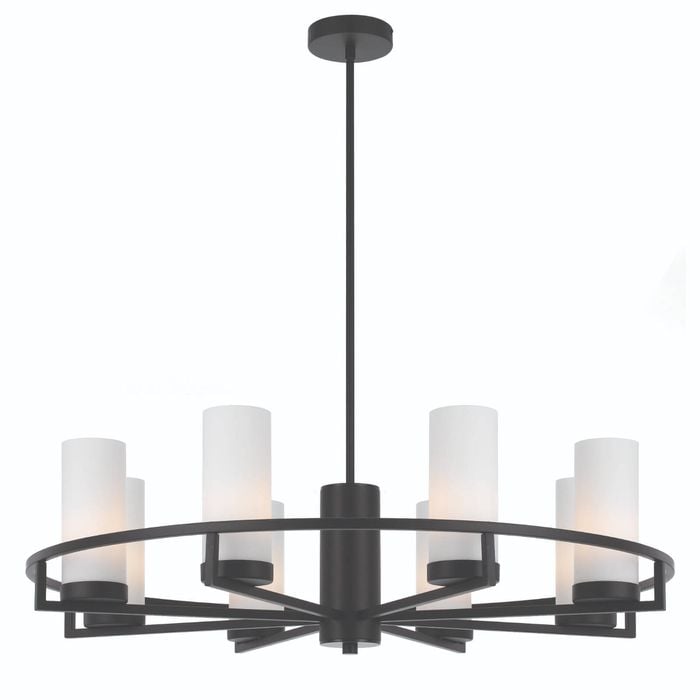 Telbix Black/Opal Matt Eamon 8 Light Pendant