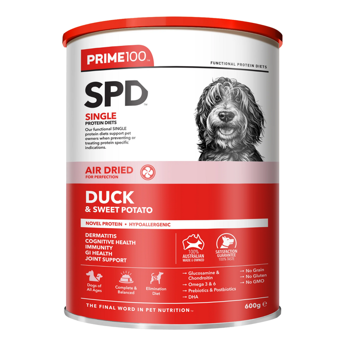 Prime100 SPD Air Duck and Sweet Potato Dry Dog Food For Dogs - 600g