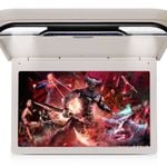 Elinz 13.3" IPS Roof Mount Car DVD Player Flip Down Monitor 1080P FHD HDMI USB BEIGE