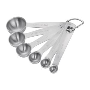 Vogue Measuring Spoons Stainless Steel Set Of 6 Measuring Spoons 1/8 1/4 1/2 1 Tsp 1/2 1 Tbsp Commercial Kitchen Utensils