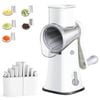 Catzon Cheese Grater Hand Crank With 5 Replaceable Blades-white