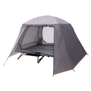 Wildtrak Easy Up Outdoor Camping Stretcher Tent Queen 200cm Double Door Grey