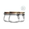 Argon Tableware 3 Piece Storage Jar with Wooden Lid Set - Round - 500ml
