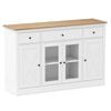 Costway 140cm Buffet Sideboard See-through Kitchen Pantry Cabinet