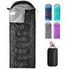 Advwin Camping Sleeping Bag for Adults Boys and Girls Lightweight Backpacking 3 Season Warm Weather Waterproof Black