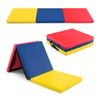 Costway 180x60cm 3-fold Gymnastics Mat Portable Tumbling Mat Blue