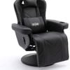 S*max Gaming Recliner Chair With Flip-up Footrest In Black Pu Leather – Fixed Height Swivel Base