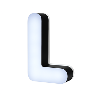 Lit Up 3D Led Letter L Illuminated Opal Acrylic 100mmHx92mmWx23mmD